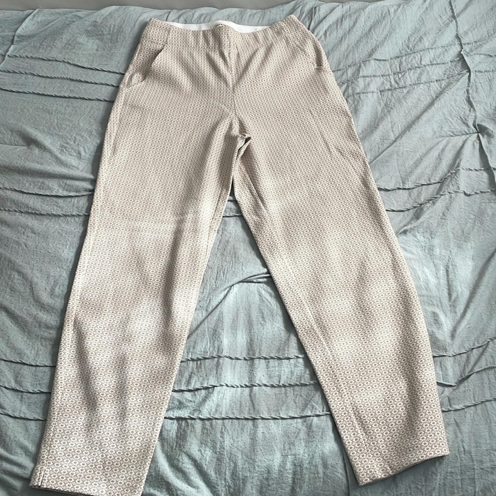 Cream with Tan designed Tailored Pants